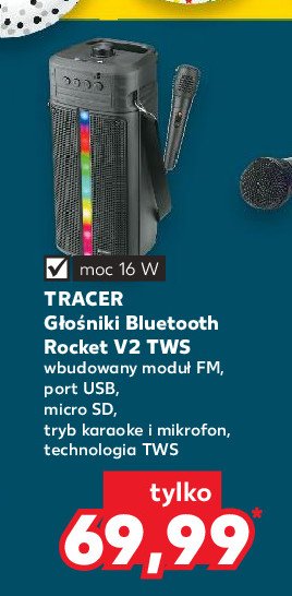 Głośnik bluetooth rocket tws czarny Tracer promocja