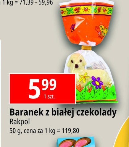 Baranek z białej czekolady Rakpol promocja