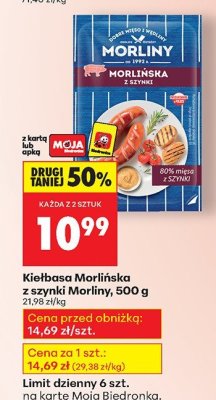 Kiełbasa Morlińska z szynki  promocja w Biedronka