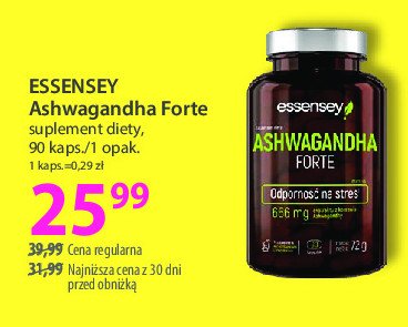 Ashwagandha forte Essensey promocja w Hebe