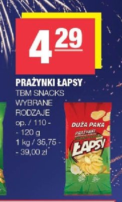 Prażynki łapsy TBM SNACKS promocja w SPAR