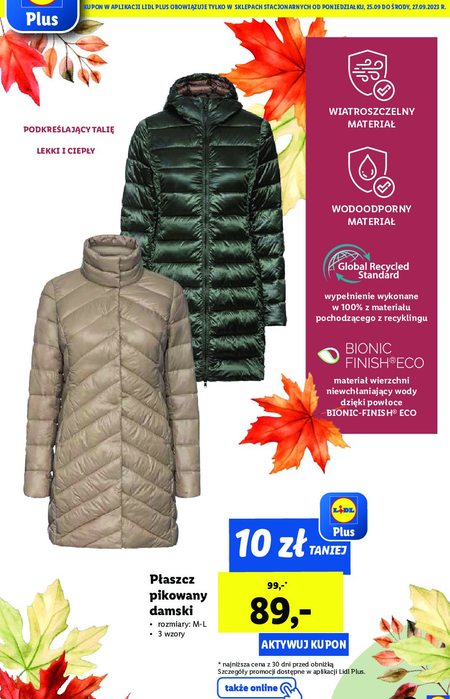 P艂aszcz pikowany damski rozm. m-l promocja