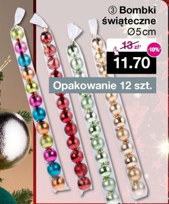 Bombki świąteczne Ø5cm opakowanie 12 szt. promocja w Woolworth