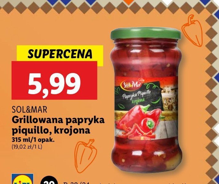 Papryka piquillo grillowana krojona Sol&mar promocja