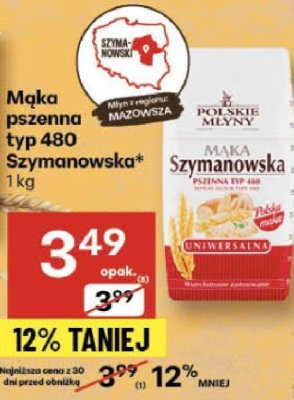 Mąka pszenna typ 480 Szymanowska promocja w Delikatesy Centrum