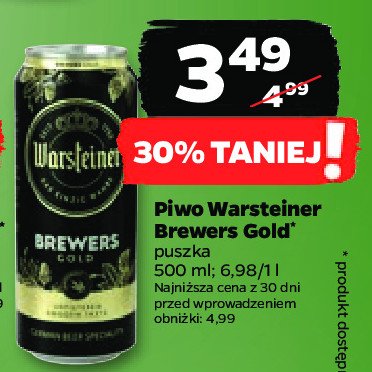 Piwo Warsteiner brewers gold promocja