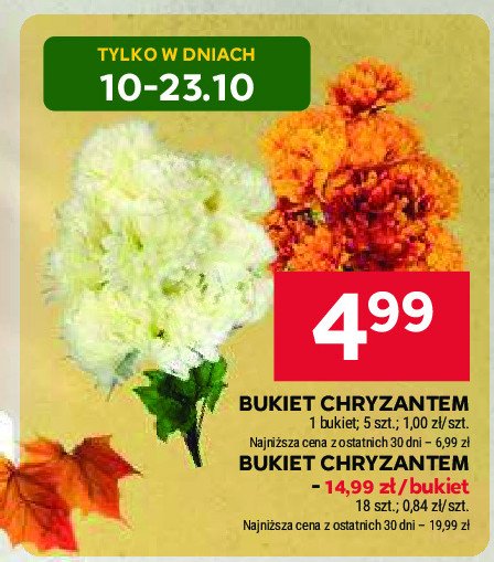 Bukiet 5 chryzantem promocja