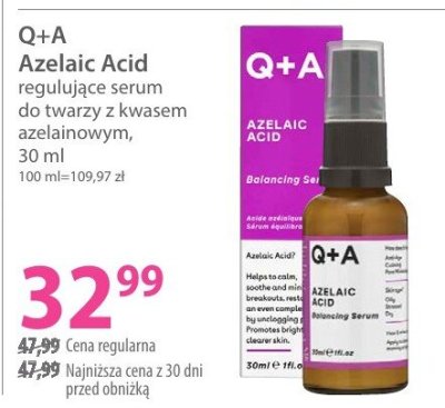 Serum Q+A Azelaic Acid regulujące serum do twarzy z kwasem azelainowym promocja w Hebe