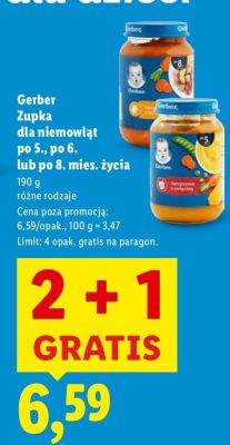Zupka dla niemowląt, różne rodzaje 2+1 GRATIS promocja w Lidl