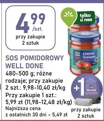 Sos pomidorowy Well Done promocja w Stokrotka