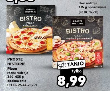 Pizza z szynką i pieczarkami Iglotex proste historie bistro promocja w Kaufland