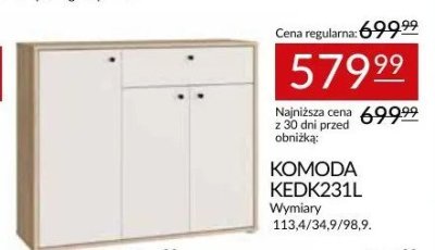 KOMODA KEDK231L TAMWORTH promocja w Abra Meble