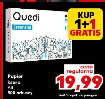 Papier ksero A4 Quedi Essential 500 arkuszy promocja w Kaufland