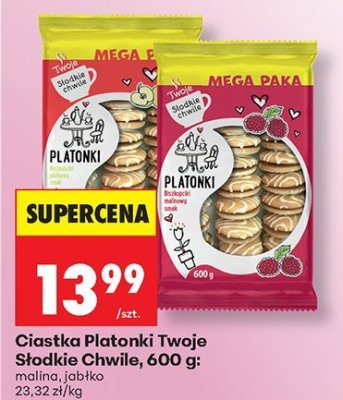 Ciastka Platonki Twoje Słodkie Chwile, 600 g: maślane, jabłko promocja w Biedronka
