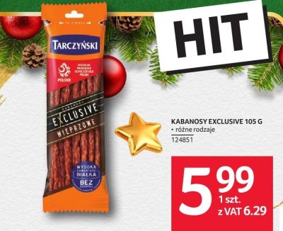 Kabanosy Exclusive Tarczyński 105 g różne rodzaje promocja w Selgros