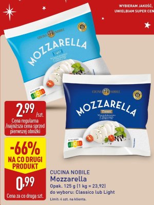 Ser Mozzarella Classico promocja w Aldi