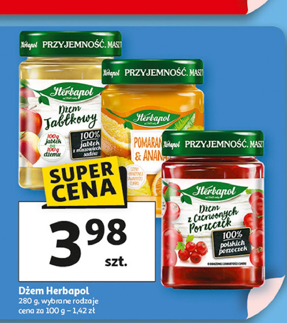 Dżem czerwona porzeczka Herbapol promocja w Auchan