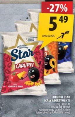 Chipsy STAR (cały asortyment) promocja w Arhelan