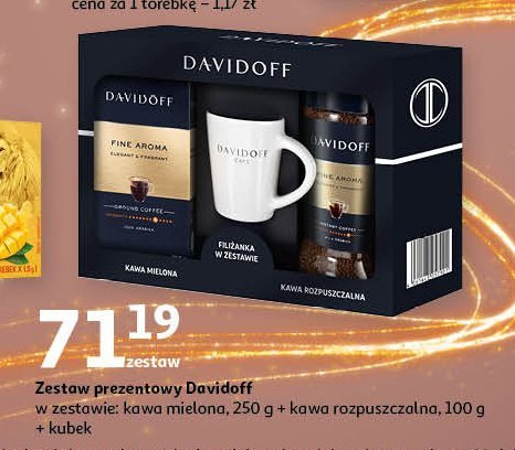 Kawa mielona 250 g + kawa rozpuszczalna 100 g + kubek Davidoff cafe fine aroma promocja