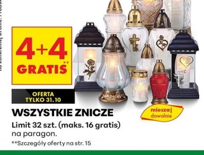 Wszystkie znicze 4+4 gratis promocja w Biedronka