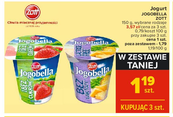 Jogurt ananas Zott jogobella bez laktozy promocja