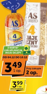 Makaron AS Babuni 4 jajeczny promocja w ABC