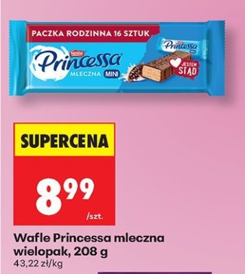 Wafle Princessa mleczna wielopak promocja w Biedronka