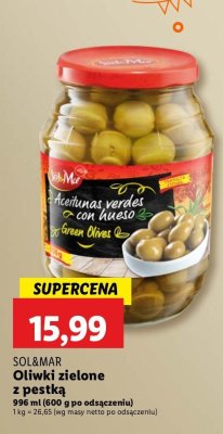 Oliwki zielone z pestką Sol&mar promocja