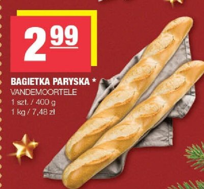 Bagietka paryska Vandemoortele promocja w SPAR