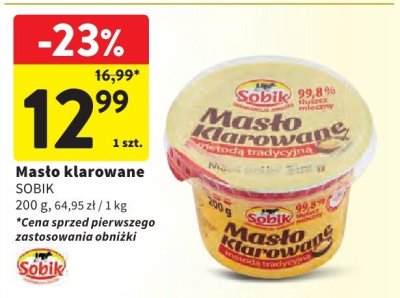 Masło klarowane SOBIK promocja w Intermarche