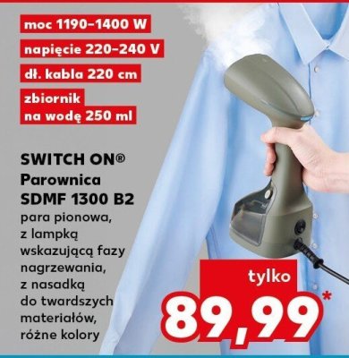 Parownica SWITCH ON SDMF 1300 B2 para pionowa, z lampką wskazującą fazy nagrzewania, z nasadką do twardszych materiałów, różne kolory promocja w Kaufland