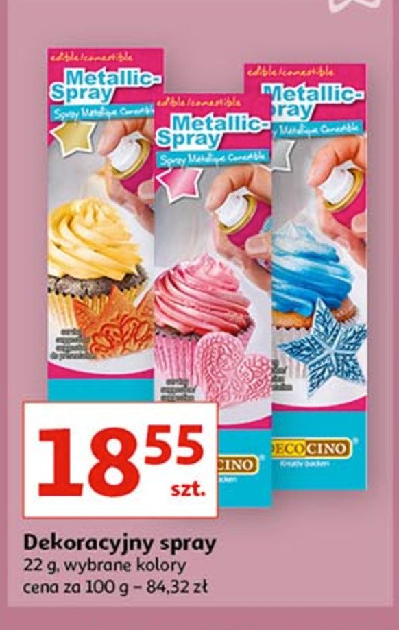 Barwnik w sprayu r贸偶owy metaliczny Decocino promocja