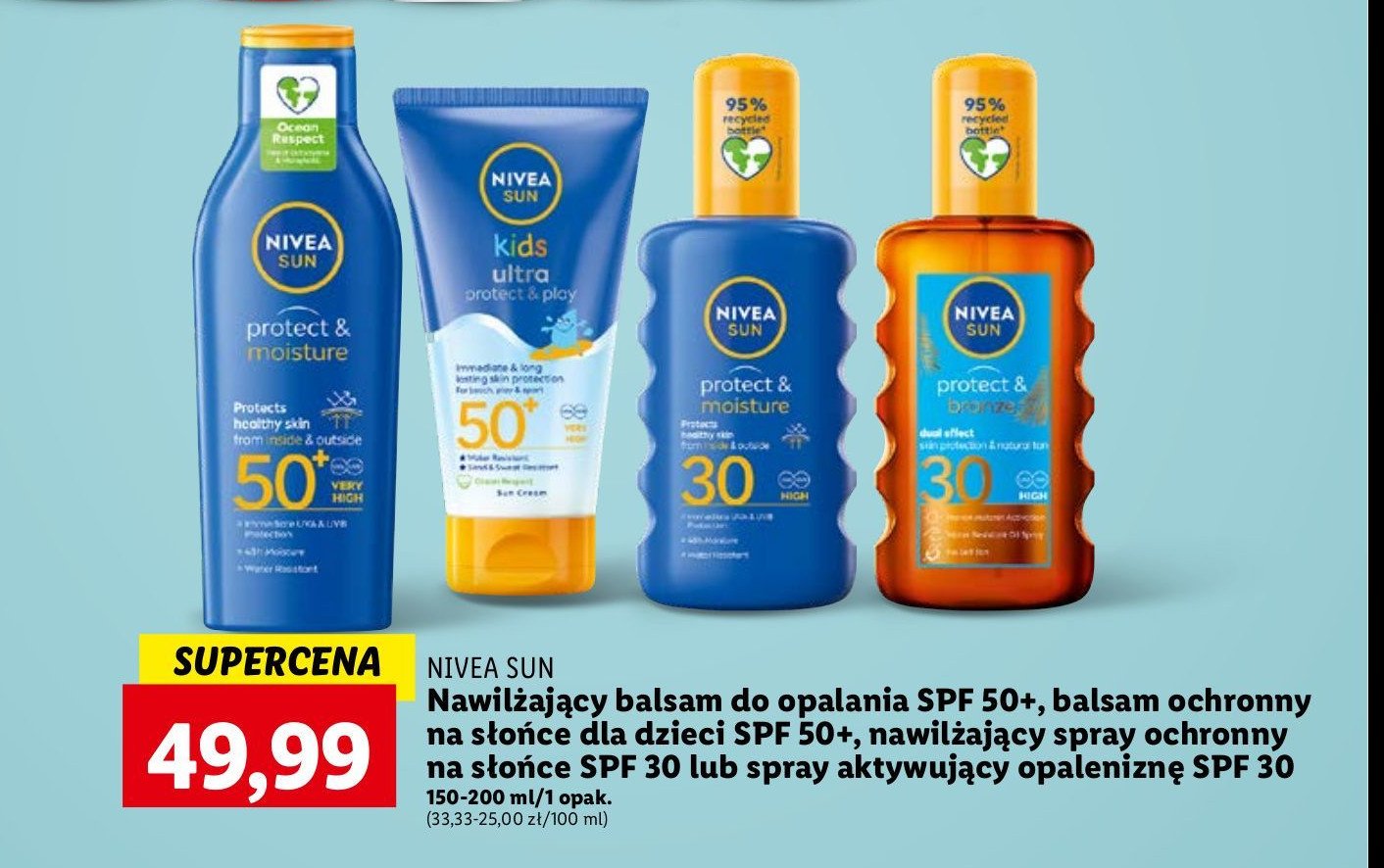 Balsam do opalania spf 50+ Nivea sun kids promocja