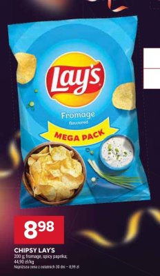 Chipsy Lay's fromage mega pack promocja w Stokrotka