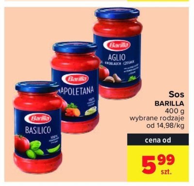 Sos aglio Barilla promocja