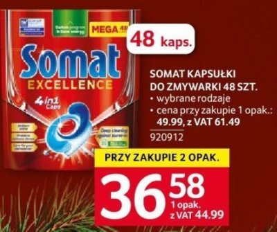 Kapsułki do zmywarek Somat 48 szt. promocja w Selgros