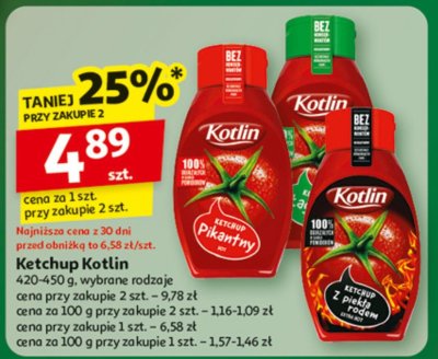 Ketchup Kotlin 420-450g wybrane rodzaje promocja w Auchan