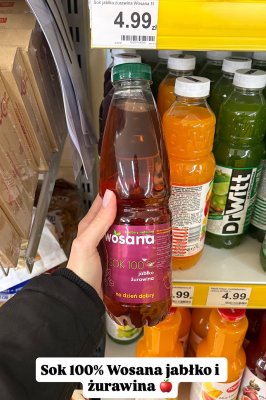 Sok 100% jabłko żurawina 1l promocja w Dino