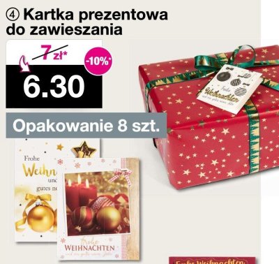 Kartka prezentowa do zawieszania promocja w Woolworth