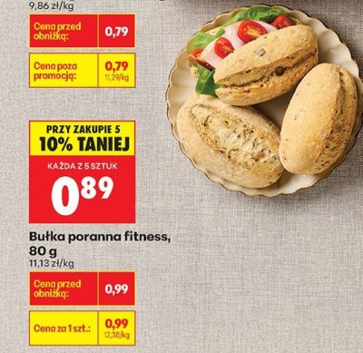 Bułka poranna fitness, 80 g promocja w Biedronka