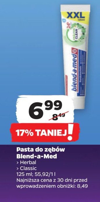 Pasta do zębów herbal Blend-a-med complete 7 promocja w Netto