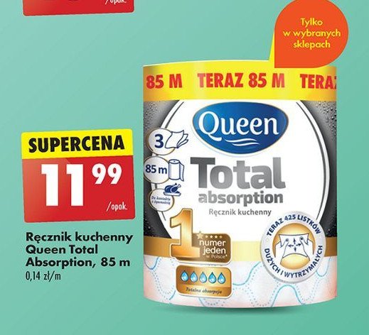 Ręcznik kuchenny total absorption 85 m Queen promocja