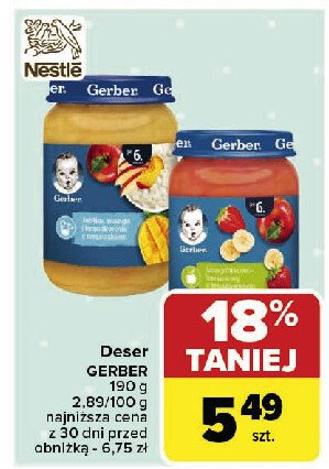 Deserek mus bananowo-truskawkowy z jabłkami Gerber promocja