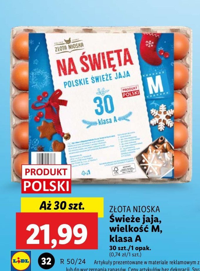 Jaja świeże kl. m Złota nioska promocja