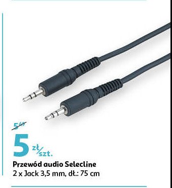 Przewód audio 2 x jack 3.5 mm 75 cm Selecline promocja