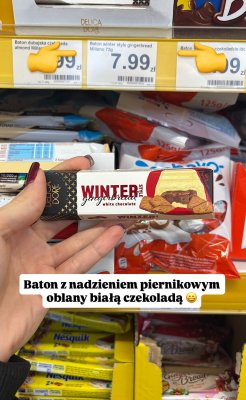 Baton Winter Style gingerbread white chocolate z nadzieniem piernikowym oblany białą czekoladą promocja w Dino