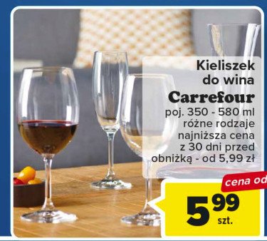 Kieliszek do wina 350 ml Carrefour promocja