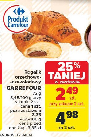 Rogalik orzechowo-czekoladowy Carrefour promocja