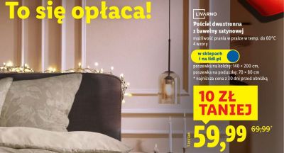 Pościel dwustronna z bawełny satynowej 140×200 cm promocja w Lidl