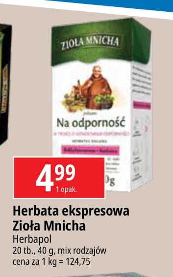 Herbatka na odporność Big-active zioła mnicha promocja w Leclerc